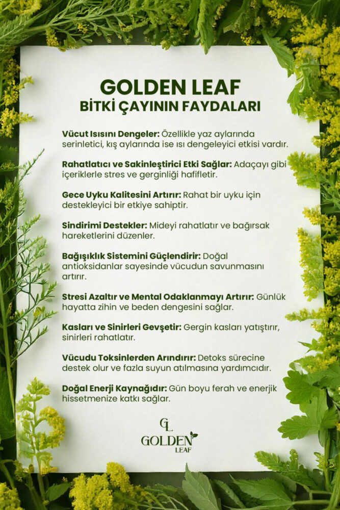 golden leaf Aşırı Terleme, Ateş Basması Ve Uykuya Yardımcı Bitki Çayı - 420 gr - Görsel 2