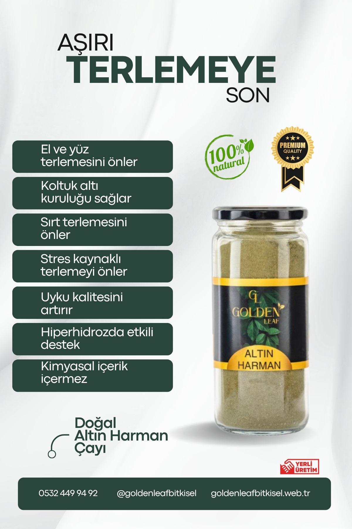 golden leaf Aşırı Terleme, Ateş Basması Ve Uykuya Yardımcı Bitki Çayı - 420 gr