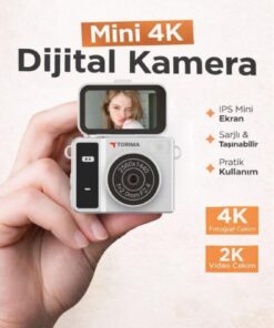 Alternative view of Torima Mini Dijital Kamera 2K Flip Ekranlı Selfie Video Vlog Kamerası CMR46 Siyah