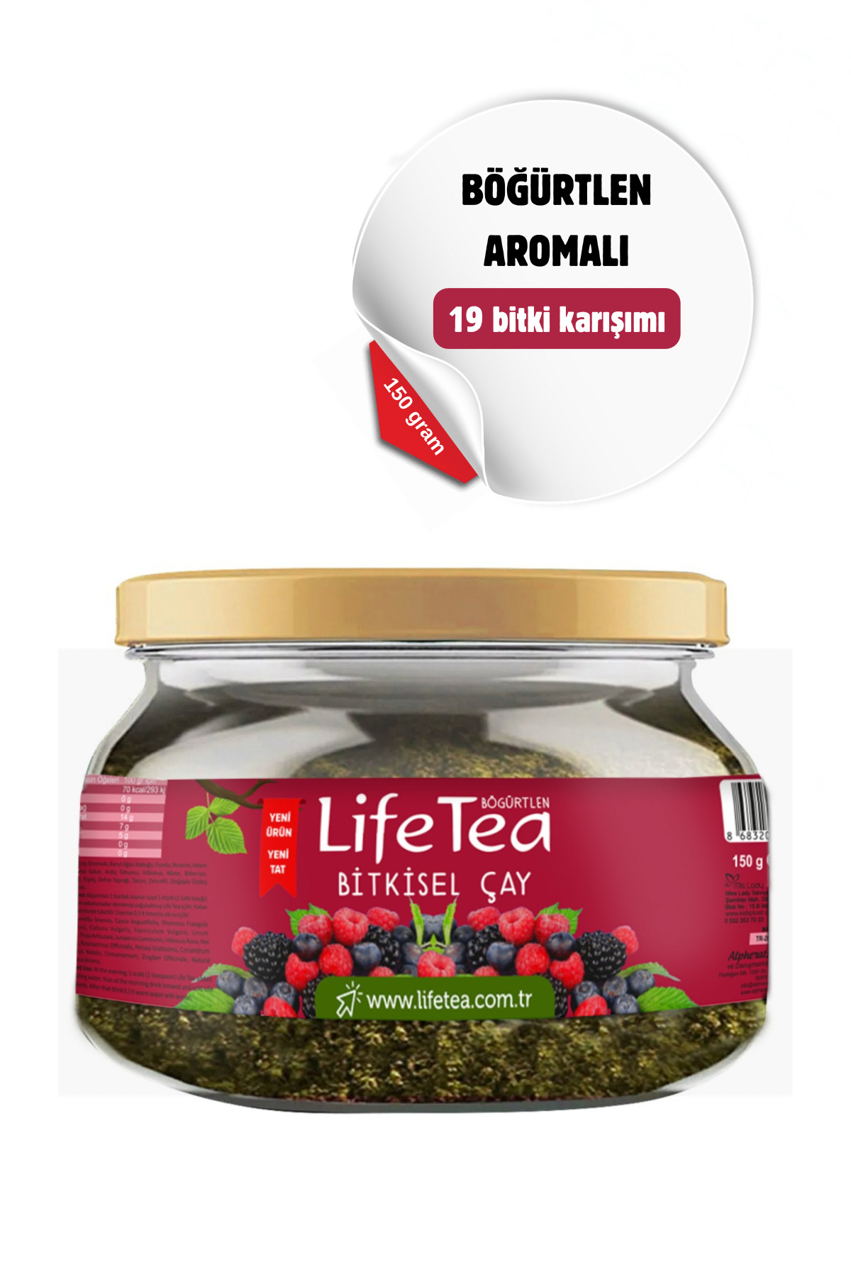 lifetea Böğürtlenli Bitkisel Çay -45 Günlük - 150 Ml ,