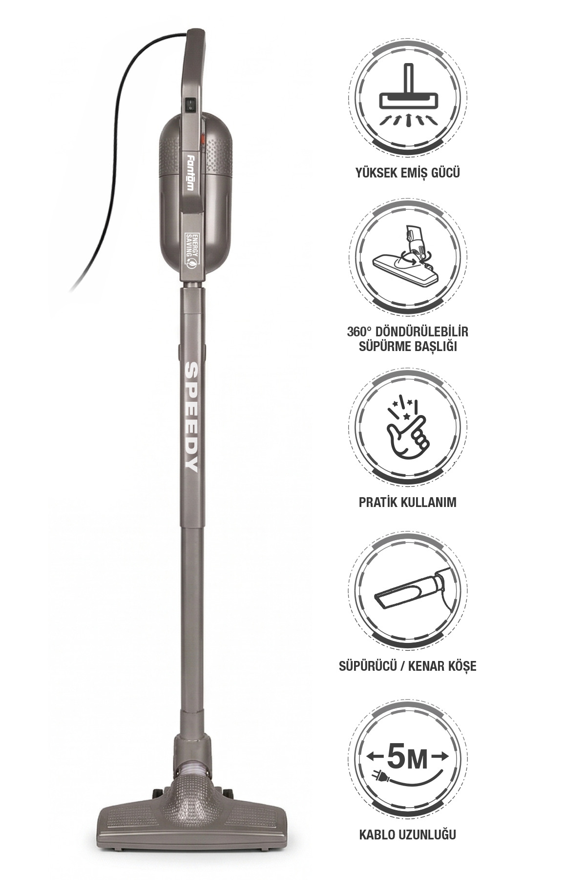 FANTOM Speedy Pro DU 2100 Dikey Süpürge Antrasit