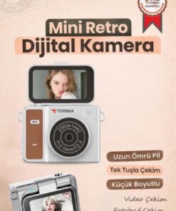 Torima Mini Dijital Kamera 2K Flip Ekranlı Selfie Video Vlog Kamerası CMR46 Kahverengi