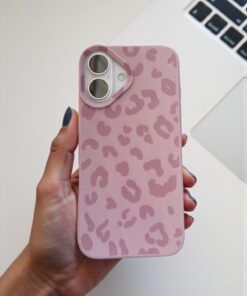 KVK PRİVACY iPhone 16 Uyumlu Pembe Leopar Desenli İnce Yumuşak Silikon Kılıf - Görsel 3