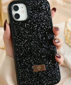 Alternative view of Fibaks iPhone 11 Kılıf Içi Kadife Elmas Tasarımlı Siyah Taşlı Işıltılı Pırlanta Silikon Kapak