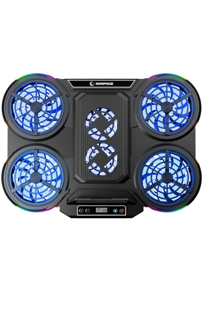 Rampage Prote R6 Rgb 6 Fanlı Telefon Standlı Yükseklik Ayarlı 17 Inç Notebook Soğutucu Stand - Görsel 2