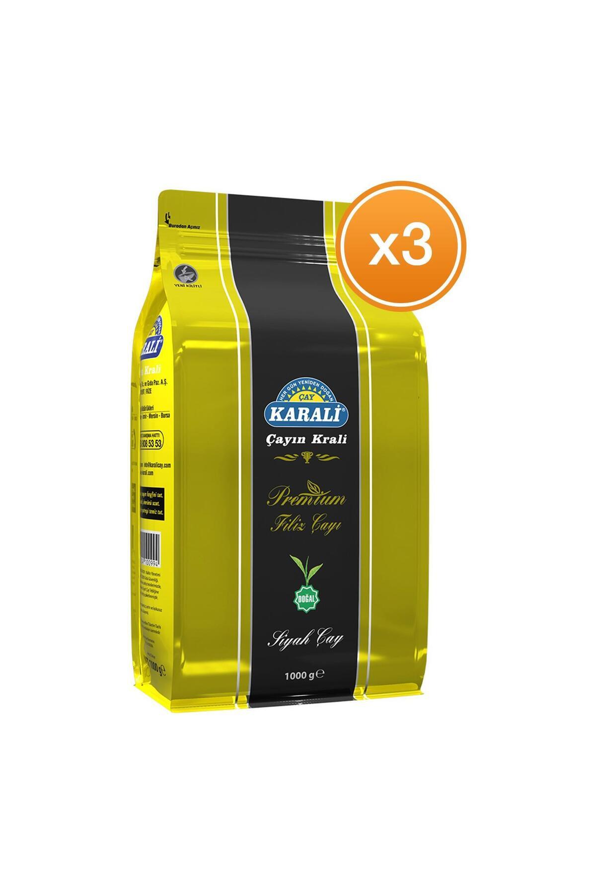 Karali Çay KARALİ PREMİUM FİLİZ ÇAY 1000 GR X 3 PAKET