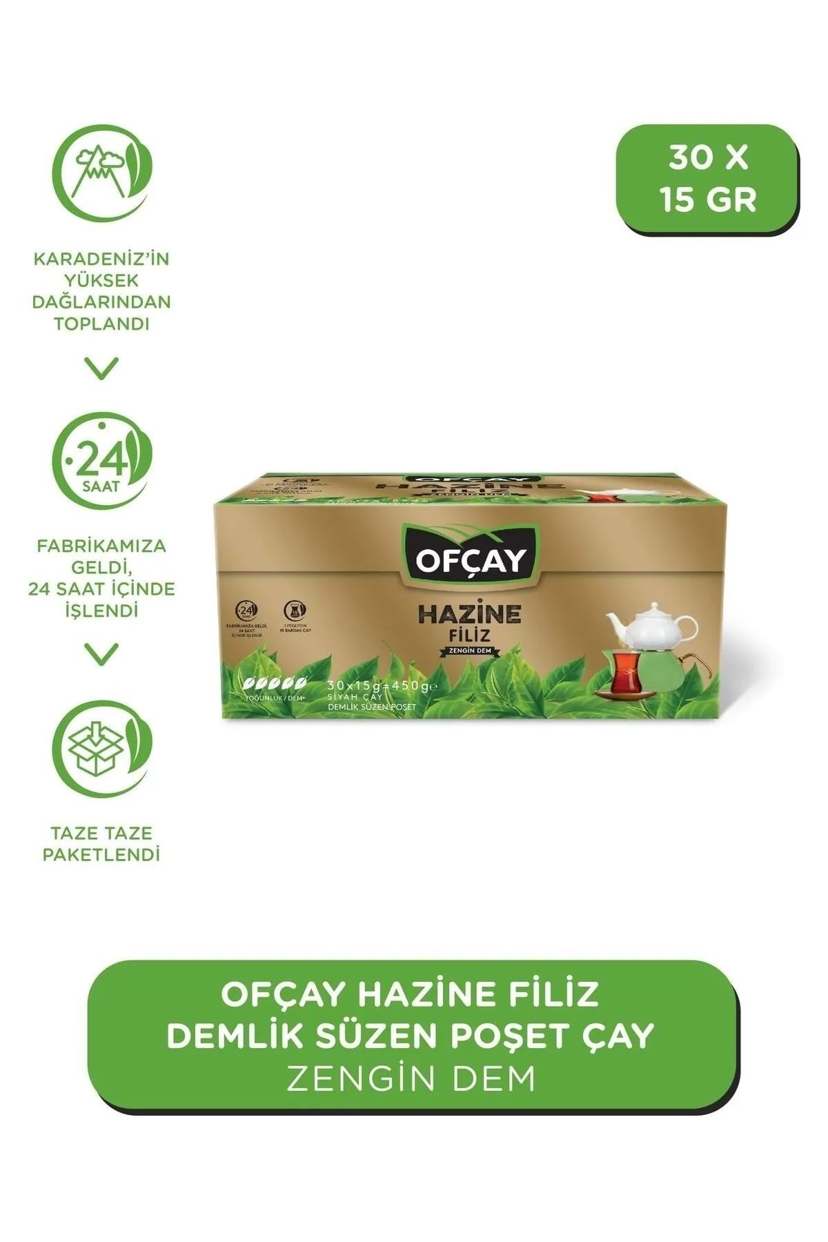 Ofçay Hazine Zengindem Demlik Poşet Çay 60 Adet*15gr (2PK*30) Veya 120 Adet*8 gr (4PK*30) - Görsel 3