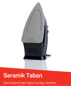 Arzum AR684 Olivya Buharlı Ütü 2400W, Seramik Taban, Dikey Buhar, Şok Buhar, Damlama Önleme, Siyah - Görsel 3