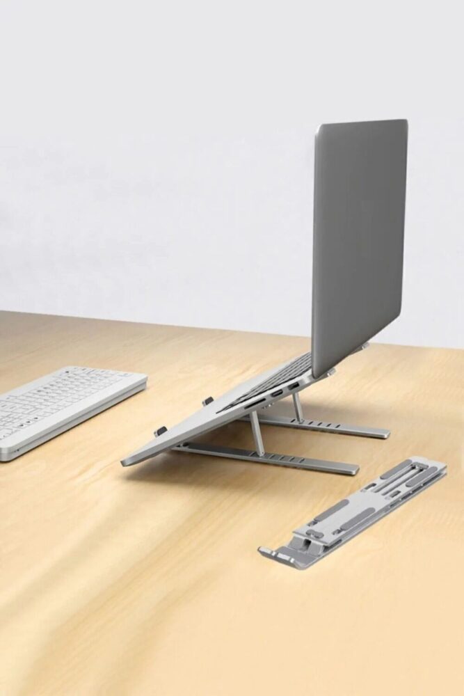 Fibaks Alüminyum Ayarlı Laptop Macbook Uyumlu Notebook Yükseltici Tutucu Stand - Görsel 3