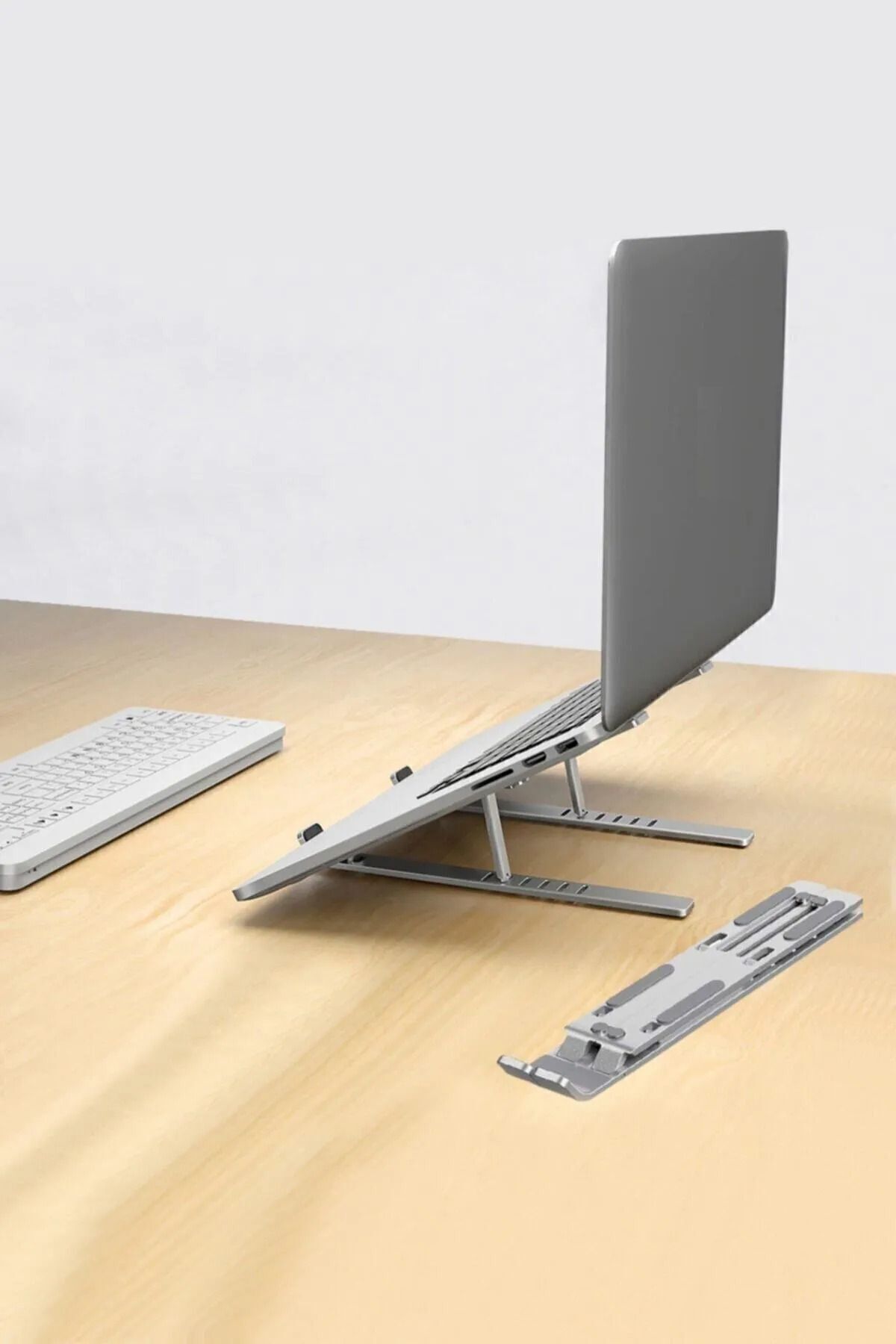 Fibaks Alüminyum Ayarlı Laptop Macbook Uyumlu Notebook Yükseltici Tutucu Stand - Görsel 3