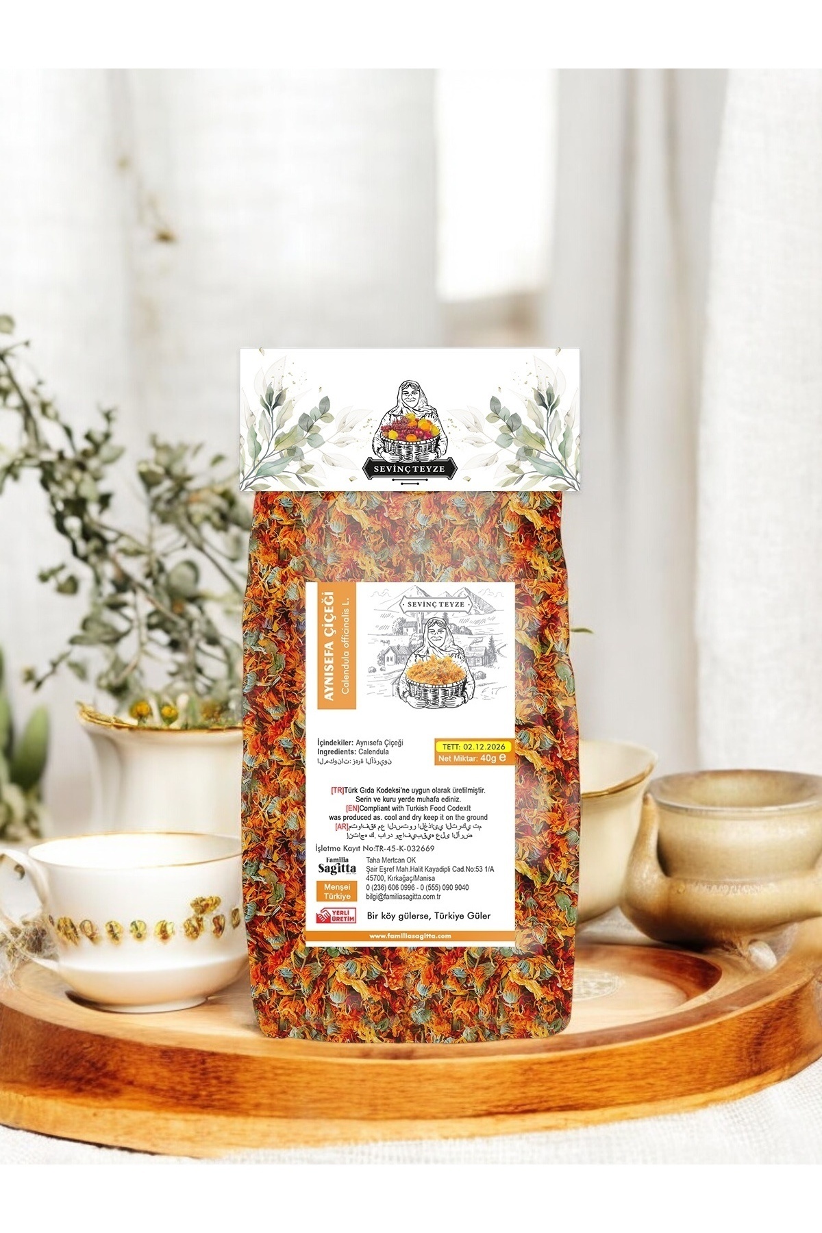 Organik Teyze Sevinç Teyze Aynısefa Çiçeği 40g - Portakal Nergisi, Calendula Officinalis - Görsel 3