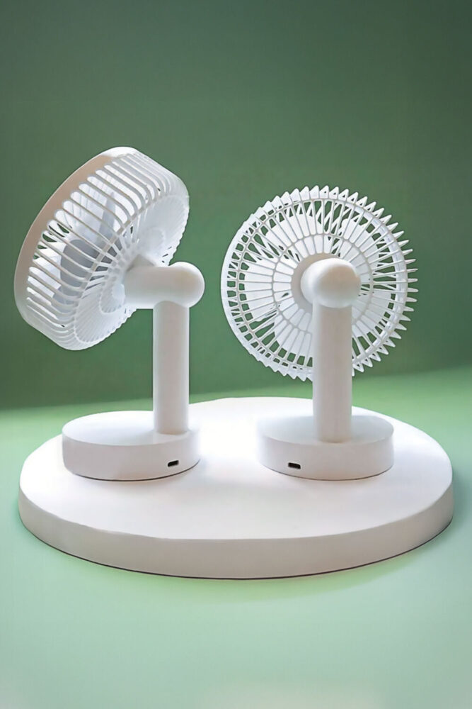 Kiwi Kfan-7607 Şarjlı Beyaz Ayarlanılabilir Mini Fan Masa Üstü Vantilatörü Usb Soğutucu Sessiz Fan - Görsel 2