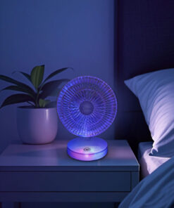 Kiwi Kfan-7607 Şarjlı Beyaz Ayarlanılabilir Mini Fan Masa Üstü Vantilatörü Usb Soğutucu Sessiz Fan - Görsel 3