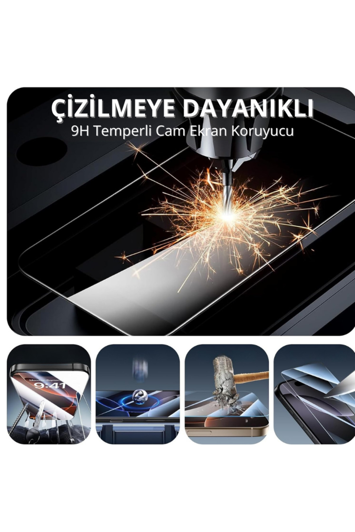 EVAX 3 Adet iPhone 17 Pro Max Uyumlu 9H Temperli Cam Ekran Koruyucu - Görsel 3