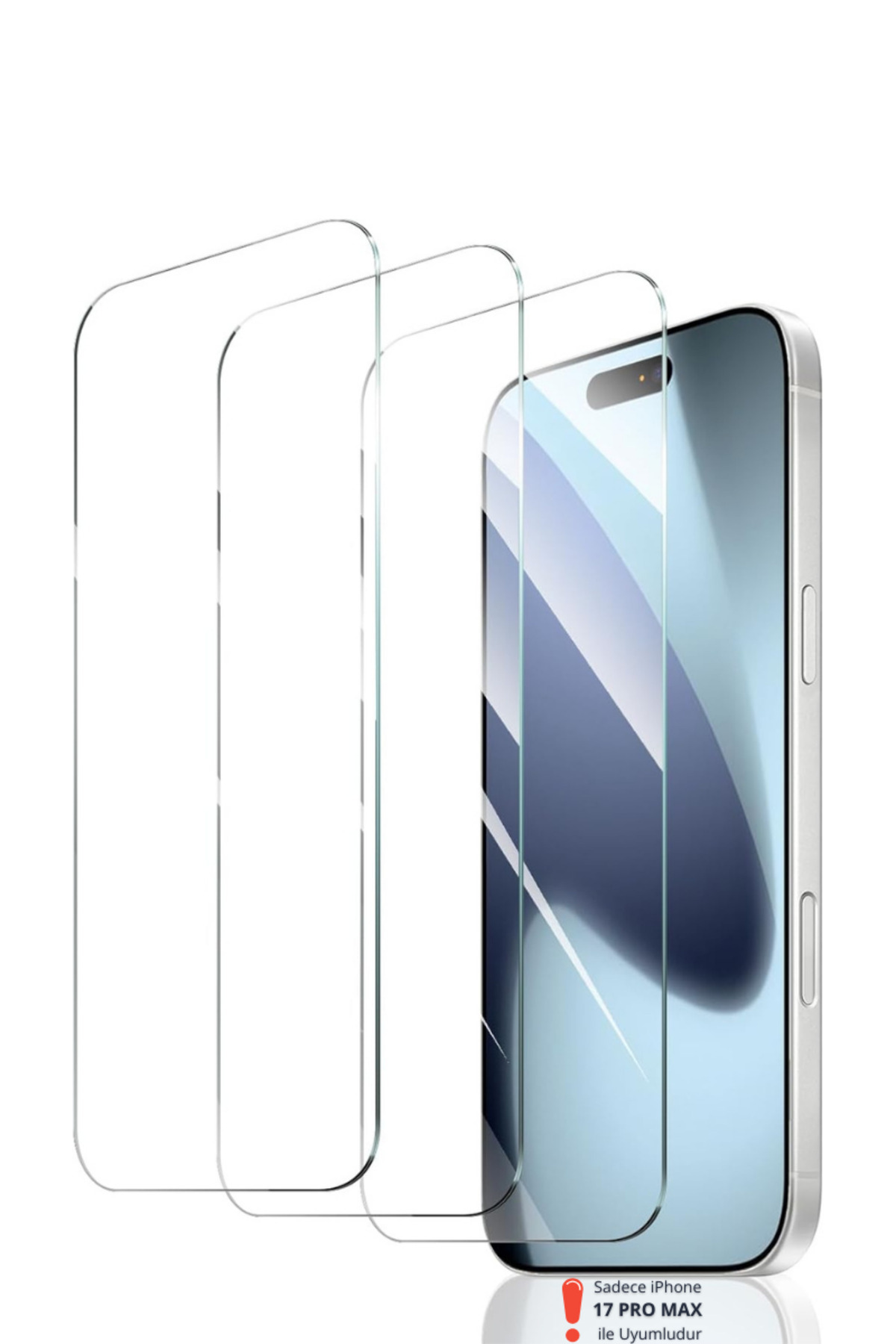 EVAX 3 Adet iPhone 17 Pro Max Uyumlu 9H Temperli Cam Ekran Koruyucu