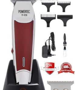Powertec TR-658 Şarjlı Tıraş Makinesi | Sakal, Ense, Saç Kesim – Profesyonel Seri