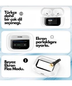 Genel Markalar Air Pro 2 Dokunmatik Ekranlı Bluetooth Kulaklık İos Android Tüm Telefonlara Uyumlu - Görsel 3