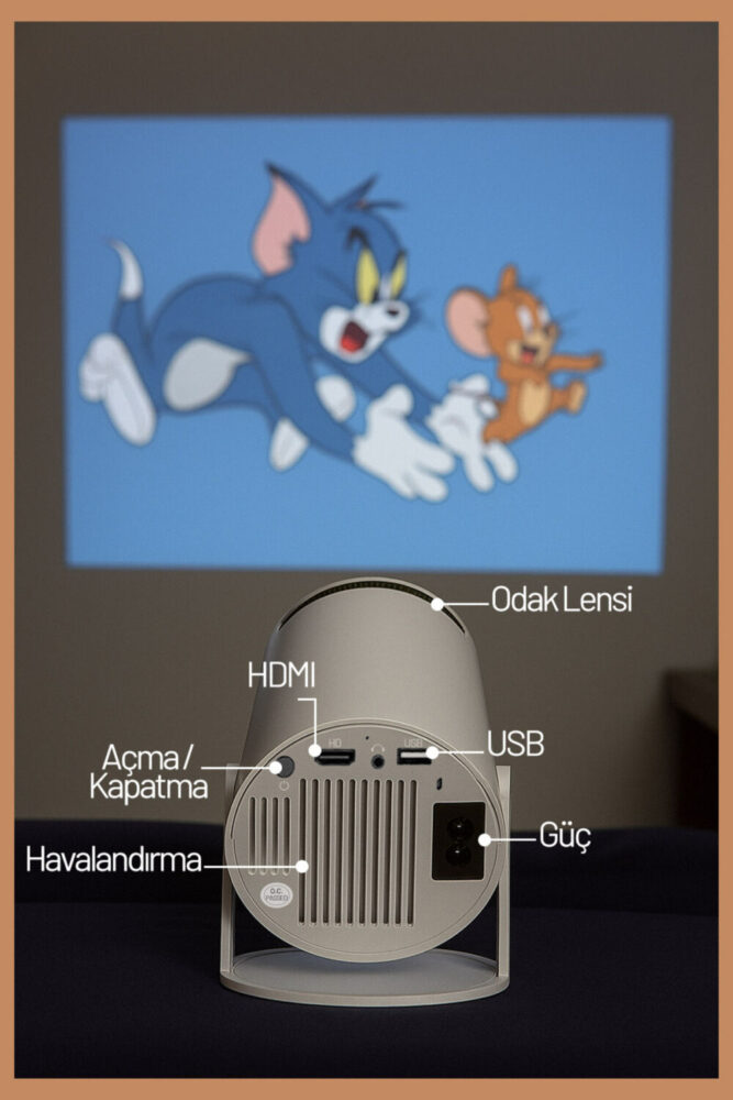 Gomax Hy300 Pro 4k Taşınabilir Sinema Projeksiyon 1280*720p Ev Sineması Android Akıllı Projektör - Görsel 3