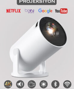 Gomax Hy300 Pro 4k Taşınabilir Sinema Projeksiyon 1280*720p Ev Sineması Android Akıllı Projektör