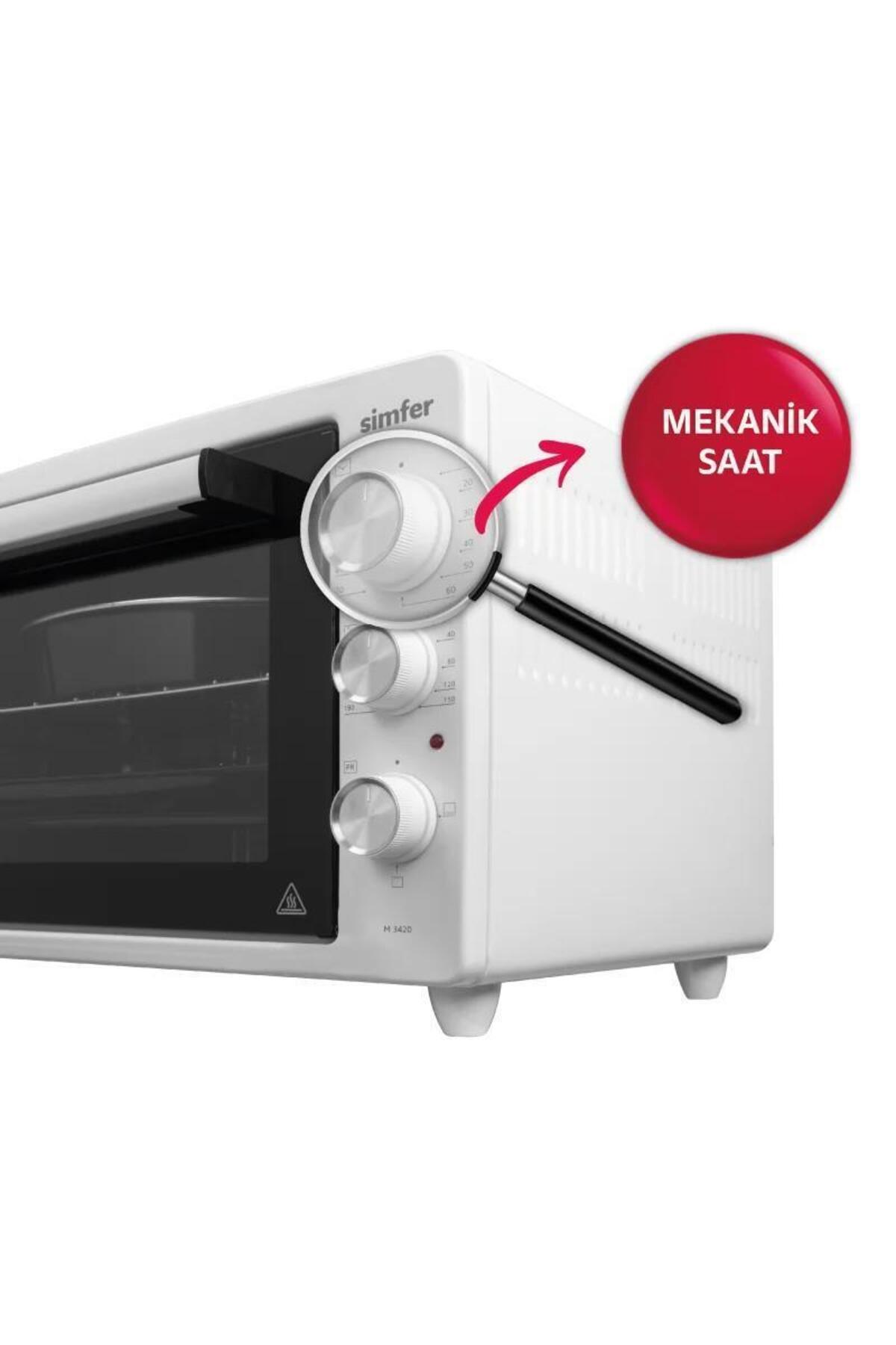 Simfer 4242 Beyaz 42 LT Turbo Fan Mini/Midi Fırın - 6 Fonksiyon,Yoğurt Yapma, Buz Çözme & İç Aydınlatma - Görsel 3