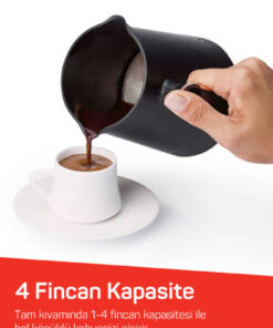 Arzum OK004 Okka Minio Türk Kahvesi Makinesi Taşma Önleyici Sistem, 4 Fincan Kapasiteli, Krom - Görsel 3