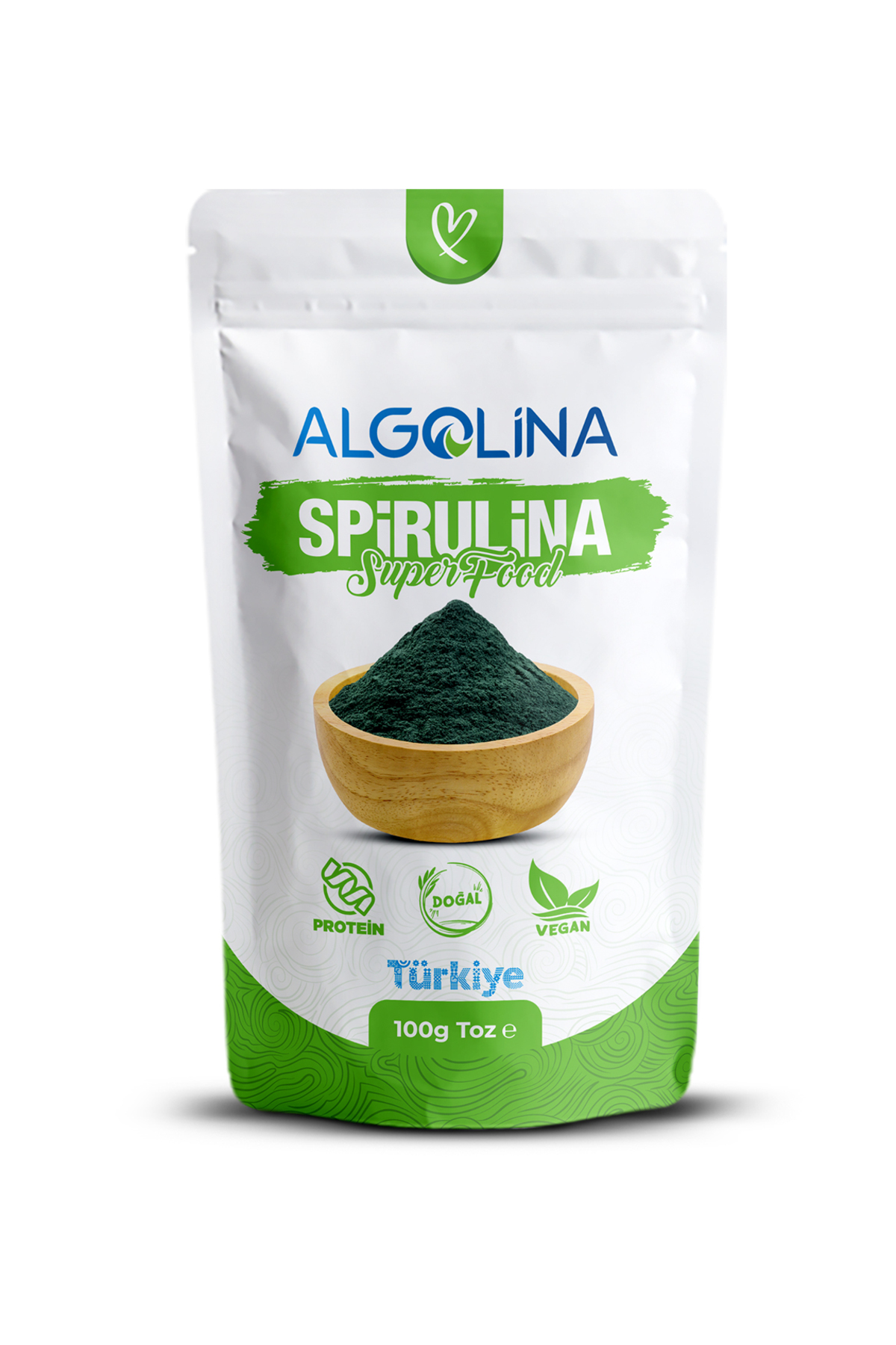Algolina Spirulina Tozu 100 gr – Doğal Bitkisel Protein - Doğal Diyet Takviyesi - Vegan Protein