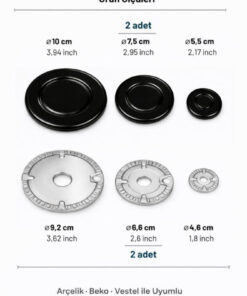 Alternative view of BLUE GASS BLUEGASS UNİVERSAL PARLAK 8li Ocak Bek-Kapak-Başlık Takımı ARÇELİK-VESTEL-BEKO Uyumlu-AçıklamaÖnemli