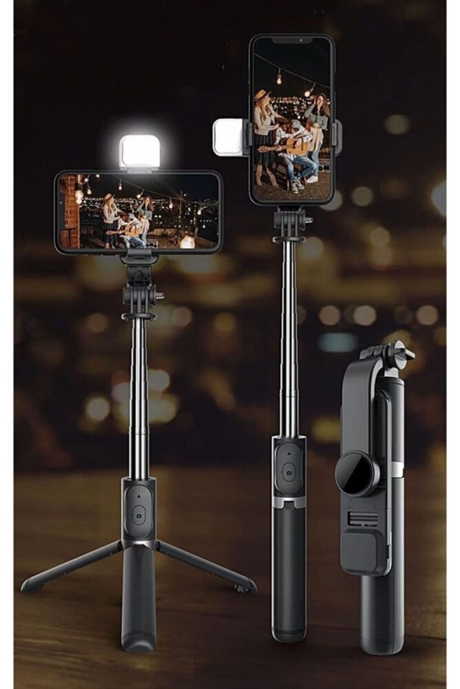 EN SİGA Led Işıklı Selfie Çubuğu Bluetooth Kumandalı Kablosuz Tripot Selfie Monopod Selfie Stick - Görsel 2