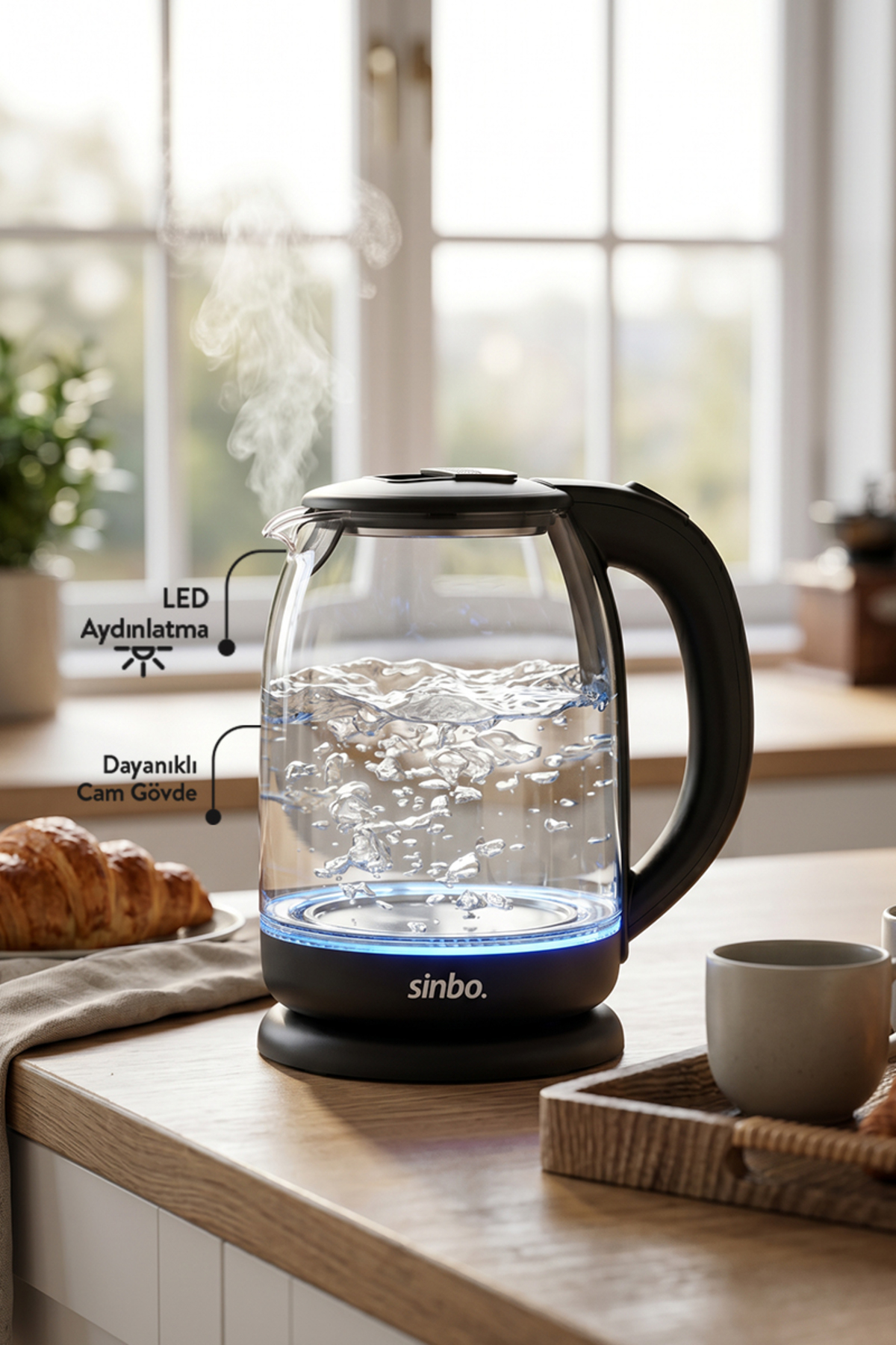 Sinbo SK-8030 Cam Su Isıtıcı Kettle 1,8 Lt