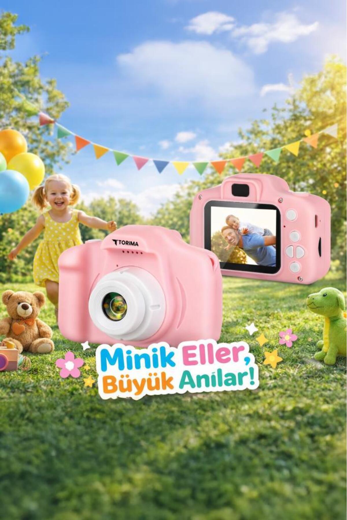 Torima Dijital Fotoğraf Makineleri Çocuk Kamerası 1080P Hd CMR7 Mavi - Görsel 3