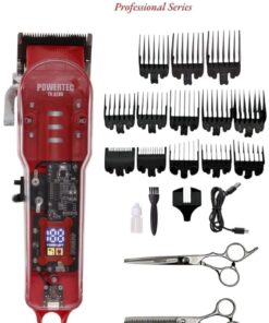 Powertec TR-3100 Profesyonel Şarjlı Saç Sakal Tıraş Makinesi | Makas Hediyeli