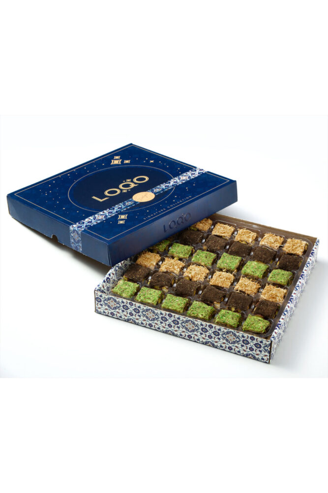 LOQO Özel Hediyelik Kutu Antepfıstıklı Baklava Lokum (NET 500GR) (ÖZEL KUMAŞ ÇANTA HEDİYELİ) - Görsel 2