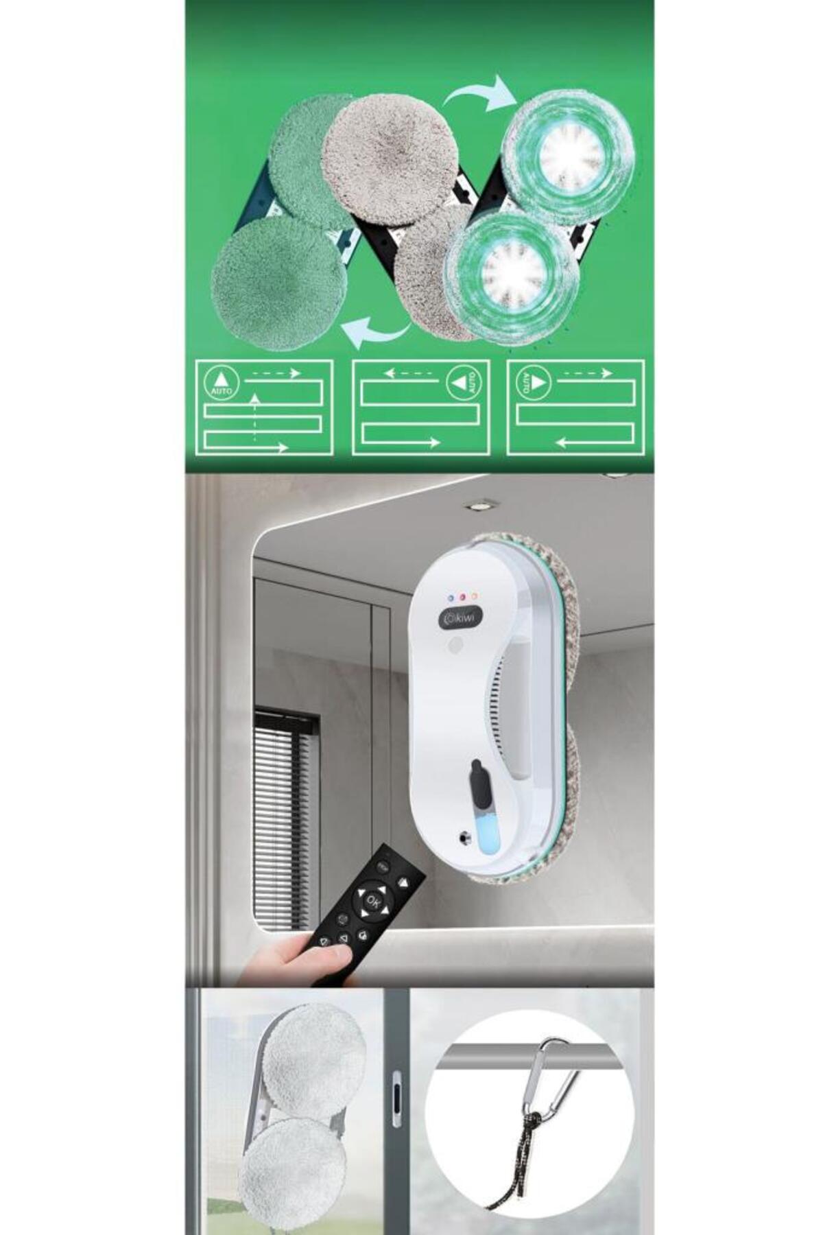 Kiwi Kwc-7130 Uzaktan Kumandalı Sıvı Püskürtmeli Cam Silme Robotu - Görsel 3