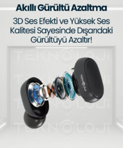 Alternative view of Teknoloji Gelsin E6s Dots Universal HD Ses Çift Mikrofon Extra Bass Powerbank Kutu Bluetooth Kablosuz Kulaklık