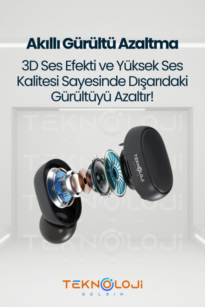 Teknoloji Gelsin E6s Dots Universal HD Ses Çift Mikrofon Extra Bass Powerbank Kutu Bluetooth Kablosuz Kulaklık - Görsel 2