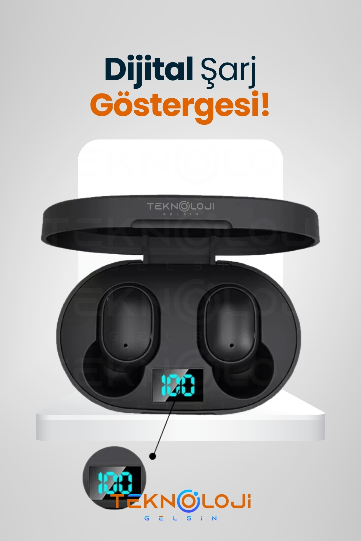 Teknoloji Gelsin E6s Dots Universal HD Ses Çift Mikrofon Extra Bass Powerbank Kutu Bluetooth Kablosuz Kulaklık - Görsel 3
