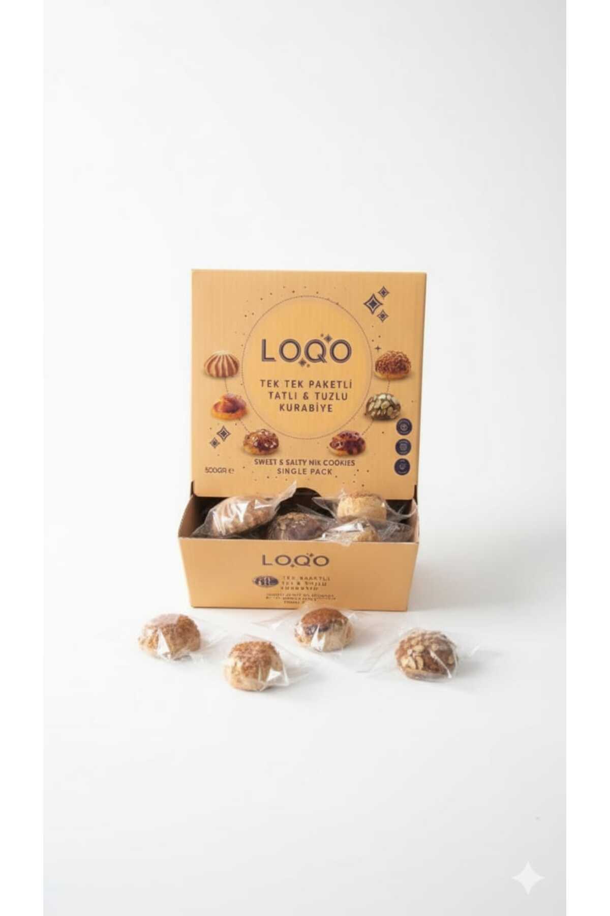 LOQO Harika Kurabiyeler Tatlı- Tuzlu Karışık 500 Gram Hediyelik Stand Kutu