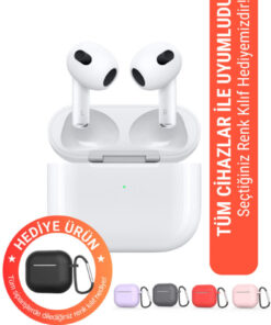 Barbanti Mobile 3. Nesil Pro Beyaz Ios Android Uyumlu Kablosuz Bluetooth Kulaklık Yeni Nesil Karışık Renk Kılıf Hediyeli