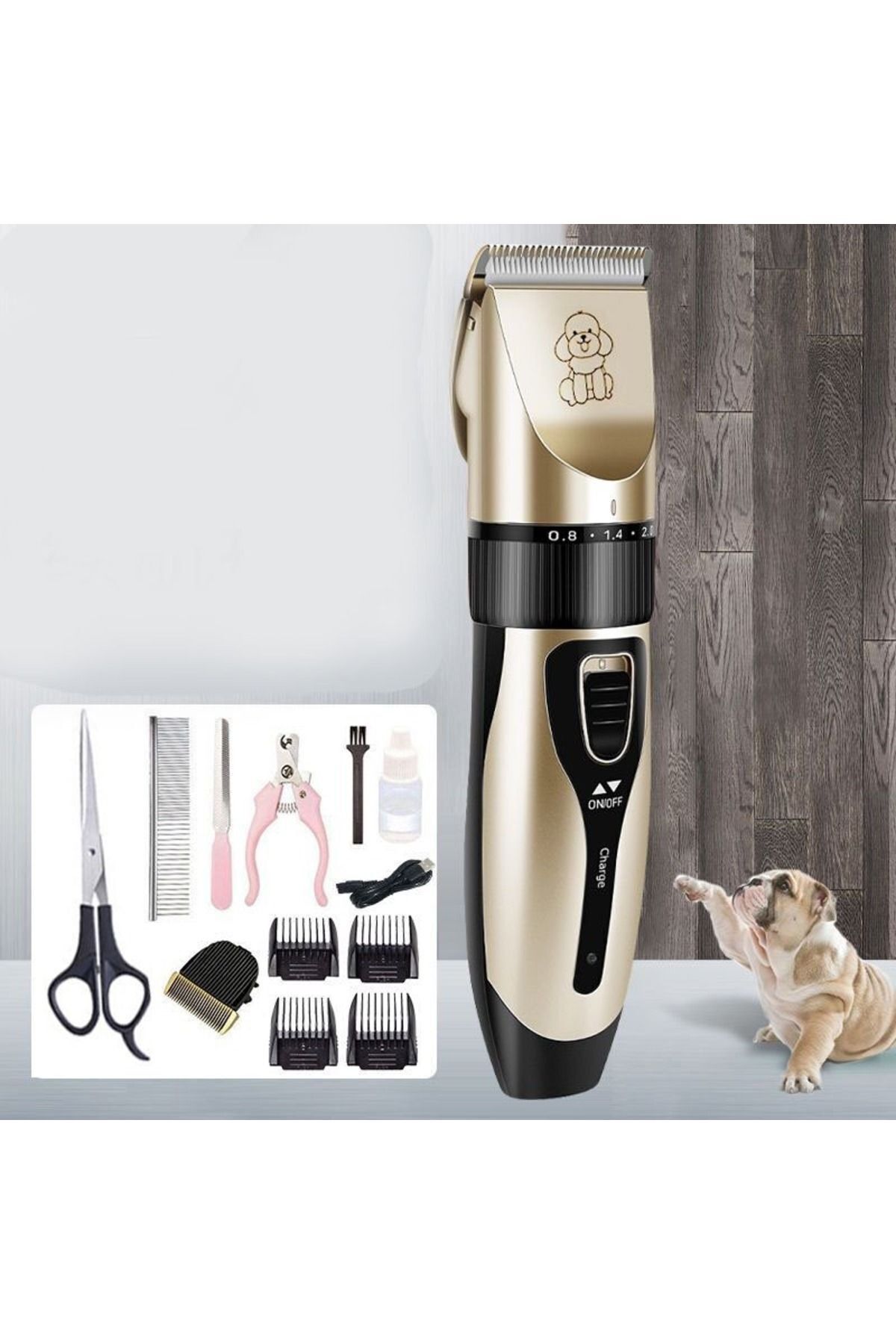 Emtu Life C5 Kırpık 10 In 1 Ayarlanabilir Şarjlı Kedi Köpek Tıraş Makinesi Pet Evcil Hayvan Tüy Kesme Aparatlı - Görsel 3