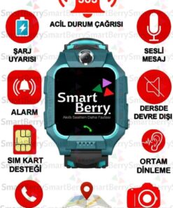 Smartberry Z2 Lbs Konumlu Akıllı Çocuk Takip Saati Sim Kartlı Arama, Kameralı, Gizli Dinleme Özellikli - Yeşil - Görsel 3