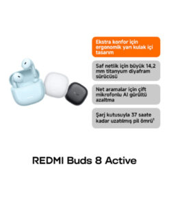 Xiaomi REDMI Buds 8 Active Beyaz Bluetooth Kulaklık (Xiaomi Türkiye Garantili) - Görsel 2