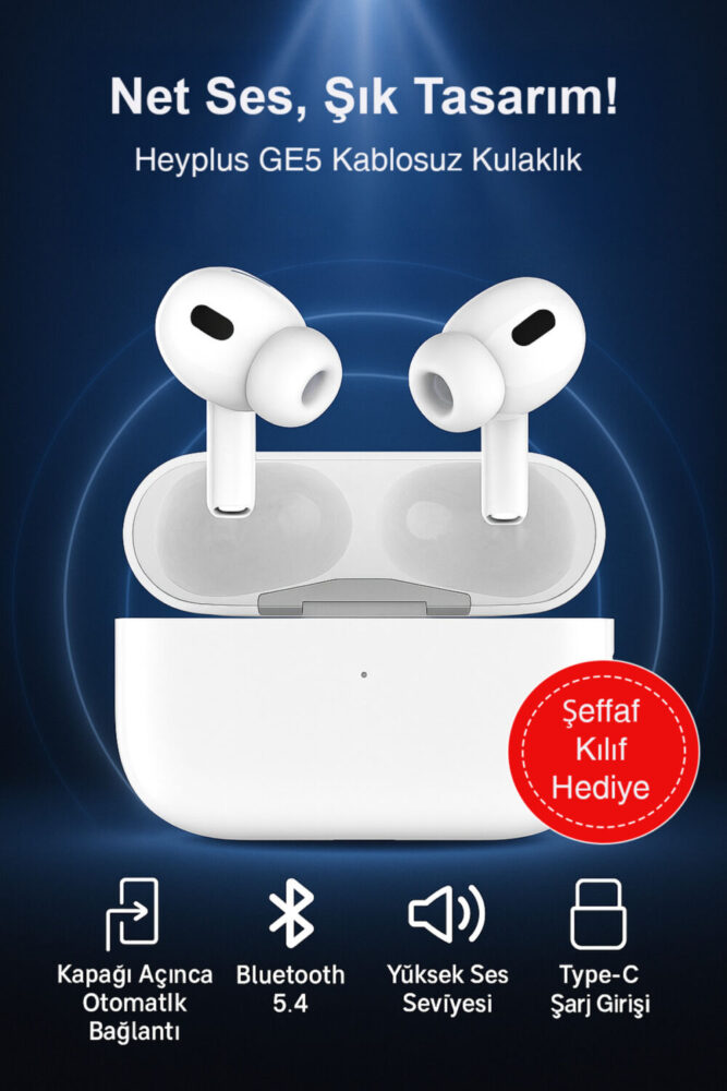 Heyplus 2.nesil Pro Bluetooth Kulaklık Beyaz Kulak içi Kablosuz Kulaklık ios Android Uyumlu