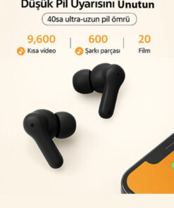 Qcy T13 Anc 4 Mikrofon Bluetooth 5.3 Kablosuz Kulaklık Siyah Aktif Gürültü Engelleyici - Görsel 3