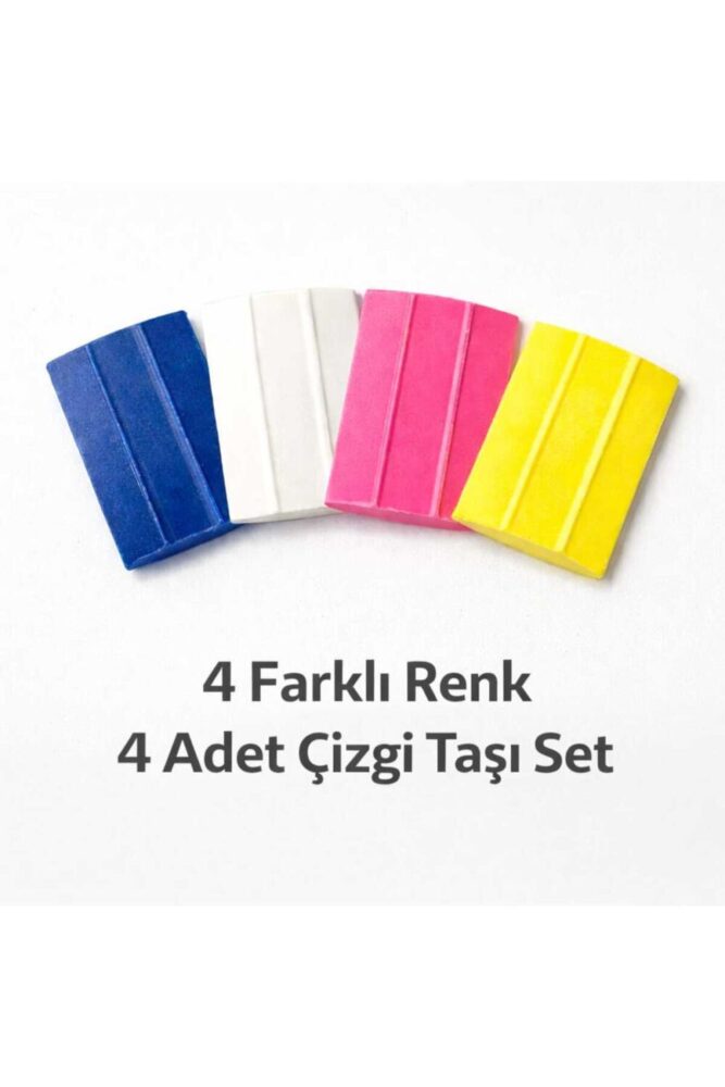 ALBERTOS Terzi Sabun Çizgi Taşı 4 Adet Renkli Kumaş İşaretleme Seti Kolay Silinir - Görsel 2