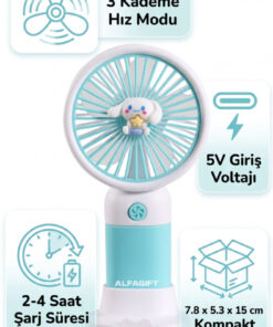 Alternative view of ALFAGİFT USB Şarjlı Mini El Fanı Taşınabilir Sessiz Masaüstü Vantilatör Mini Fan