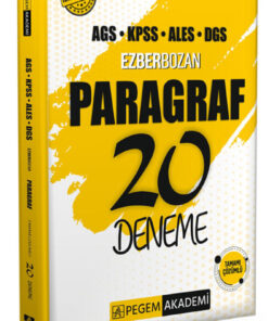Pegem Akademi Yayıncılık AGS KPSS ALES DGS Ezberbozan Paragraf 20 Deneme