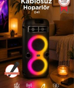 Torima Bluetooth Hoparlör Rgb Işıklı Mikrofonlu Taşınabilir Speaker D41 Siyah
