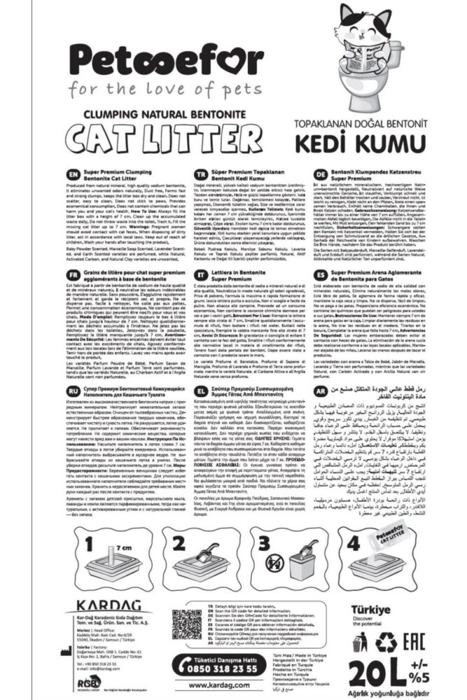 Petefor 20 LT Lavantalı Kedi Kumu - Görsel 2