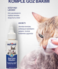 Alternative view of Veturel Kedi Göz Temizleme Solüsyonu Köpek Alerji Kızarıklık Enfeksiyon Gözyaşı Bakımı Göz Damlası 100ml
