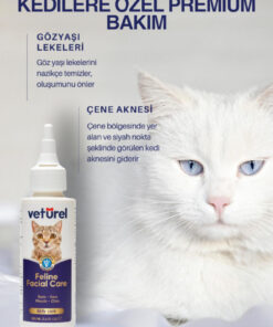 Alternative view of Veturel Kedi Yüz Temizleme Solüsyonu Kedi Aknesi Gözyaşı Lekesi Göz Damlası Akıntı Kaşıntı Bakımı 100ml